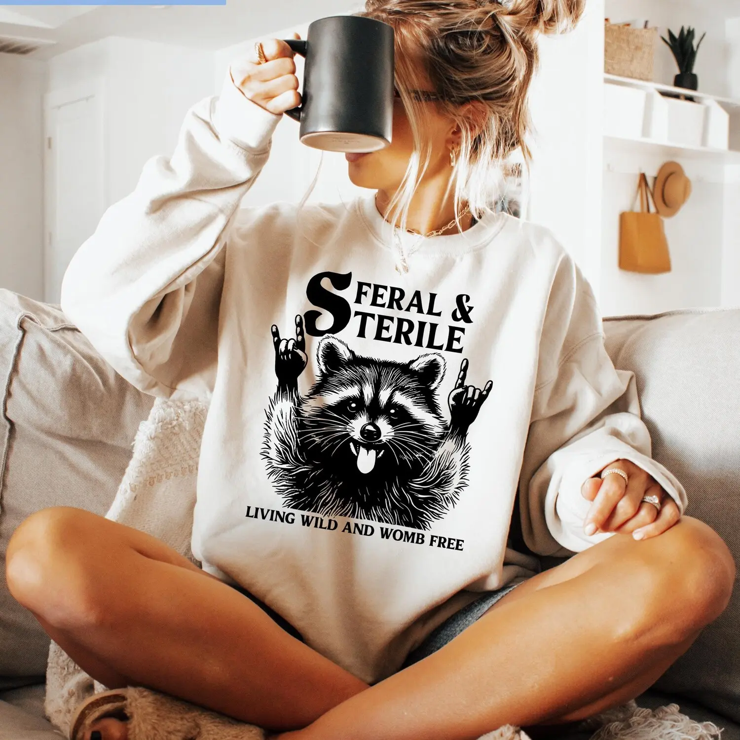 Hysterectomy Shirt - Feral and Sterile Sweatshirt, Womb Free T-Shirt, Funny Childfree Women Tee, Hysterectomy Recovery Gift Womenswear Hoodie