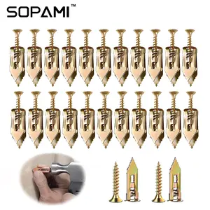 SOPAMI 80pcs Heavy Duty Self-Drilling Wall Anchor Kit No Drill Needed with Hooks & Brackets for Home Office Use Secure Stable Setup