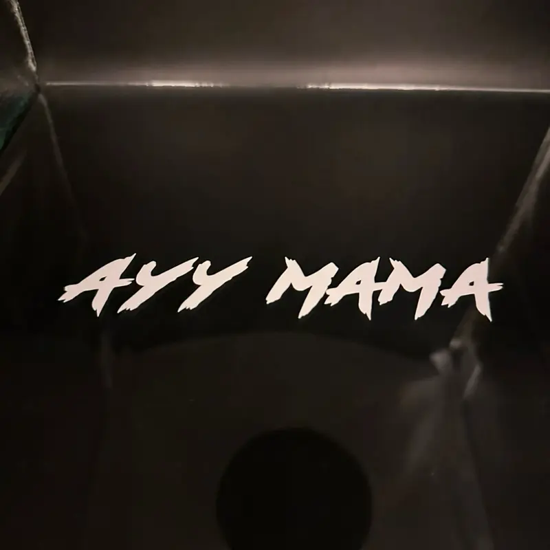 Ay Mama Decal 5in Wide 1in Height Stylish Design for Easy Application and Versatile Use