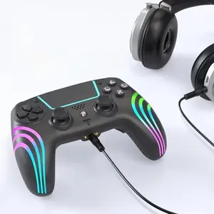 RGB Wireless Game Controller for PS5 Bluetooth Replacement Gamepad for P5/ Windows PC Rechargeable Double Vibration Motion Sensor Joystick Remote Joypad with 1500mAh Battery,Turbo Wireless Gaming Controller