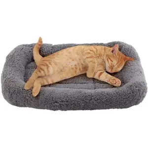Cat Mat Bed 10" x 15" Pet Bed with Pillow Around for Puppy Kitten Curled Sleeping Beds for Carrier/Crate Small Dog Cushion, Anti Skid Bottom, Small