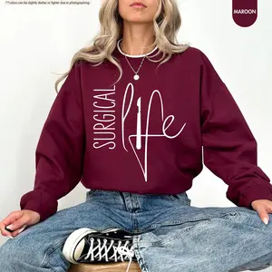 Gildan Soft Surgical Life Hoodie - Women's Unisex Fitted/Oversized Long-Sleeve Ribbed Casual Cotton Light Yarn Top for Surgeons, All Sizes