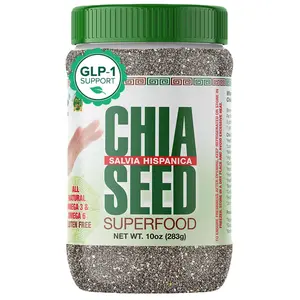 Sanar Naturals Chia Seeds | High Fiber, Omega 3 Superfood for Smoothies Oatmeal & Baking | Raw Black Chia Seeds, GLP-1 Support, Vegan, Non GMO, Gluten Free, Plant Based Protein, 10 oz
