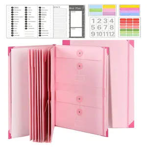 Lifebook Pink Accordion File Organizer, Upgrade Manila Pocket Important Document Folder with Full Stickers & Planner Sheets, Family Paperwork Organizer for Passports, Birth Certificates & Personal Documents if i die binder