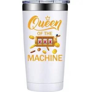 Gambling Gifts for Women - Casino, Slot Machine Present for Birthday Christmas, Queen of Machine 20 Oz Tumbler Cup 20 OZ Stainless Steel Tumbler