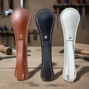 Cowhide Leather Hand Paddle – Portable Leather Handheld Accessory with Smooth Handle for Display and Collection Use