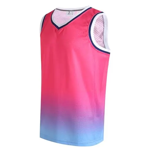 Hot Pink light Blue Gradient Jersey