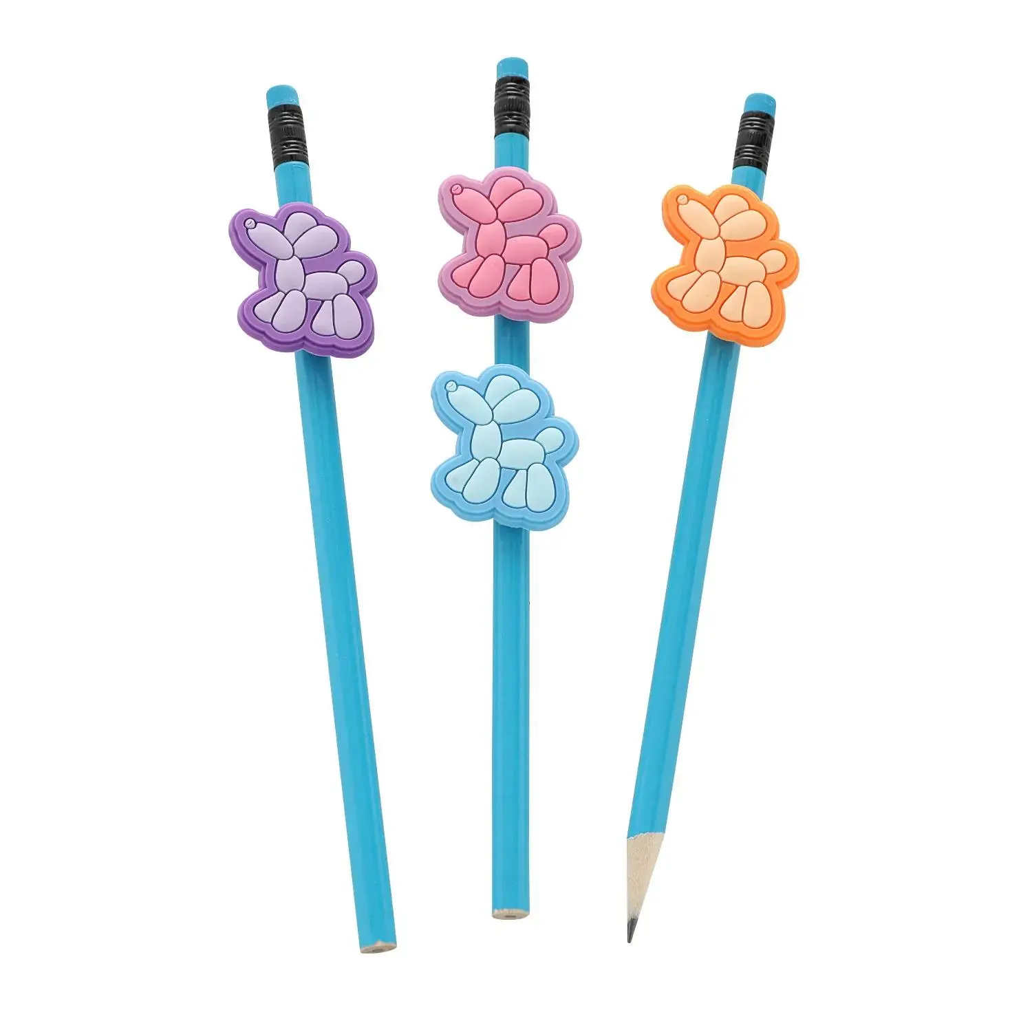 1 1/2" Bulk 48 Pc. Balloon Animal Rubber Pencil Charms Assortment