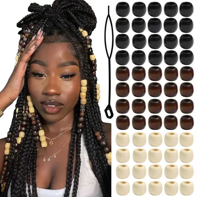 Locs with Wooden Beads Black Girl TikTok Shop