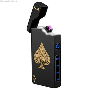 Electronic Ignition Tool Rechargeable USB, Dual Arc Plasma Ignition  Windproof Flameless Electronic Ignition , Pocket Metal Ignition  with LED Battery Indication for Candles, CampingXXGlobalBasket8