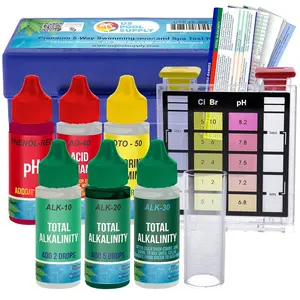 5-in-1  Test Kit -  Water Testing Kit, Accurate  Test for pH, Chlorine, Bromine, Alkalinity, Acid Demand - Residential  Swimming Inground Above Ground, Hot Tub