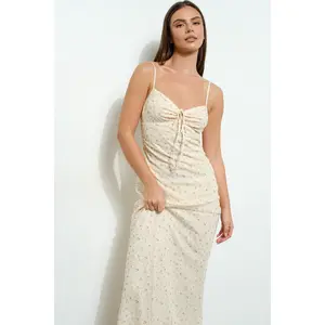 Primavera Floral Mesh Maxi Dress