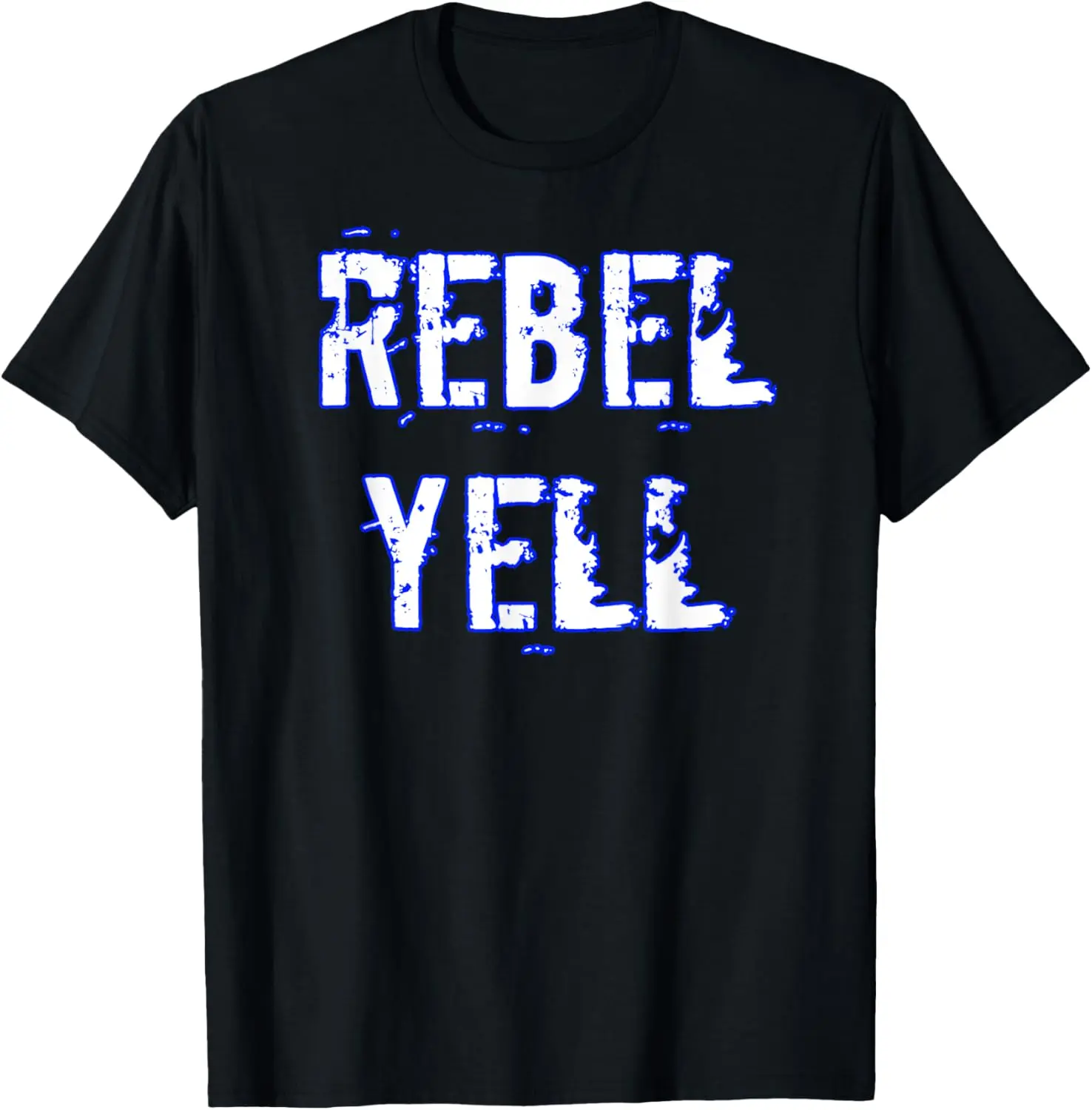 Women's 100% Cotton Round Neck Casual Vintage Distressed Rebel Yell Graphic Tshirt - Everyday Streetwear Clothes for Rebels