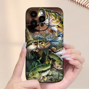 [, Fish Print Case] New Fish Print Mobile Phone Case |   Full Wrap Protection Shockproof Anti-fall Anti-Fingerprint Mobile Phone Cover for iPhone 16/15/14/13/12/11/X/XR/XS/8/7/SE Mini Plus Pro Max Series