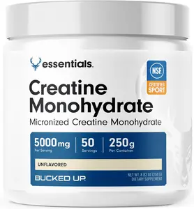 Pure Micronized Creatine Monohydrate for Muscle Support, Unflavored, Easy to Mix, 5G Per Serving, 50 Servings, 250g Per Container, Suitable for Men and Women