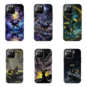 Umbreon Pokemon Anime Case for iPhone 17-7 Pro Max Plus & Samsung Galaxy S26-S21 Ultra Plus - Glowing Moonlight Umbreon Eeveelution Dark Forest Aesthetic Phone Cover unisex