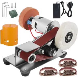Mini Belt Sander Multifunctional Electric Belt Grinder 7 Adjustable Speed Electric Polishing Sharpener Machine Heavy Duty Stainless Steel Small Electric Sander with 30 Sanding Belt for Metal SpringStatements
