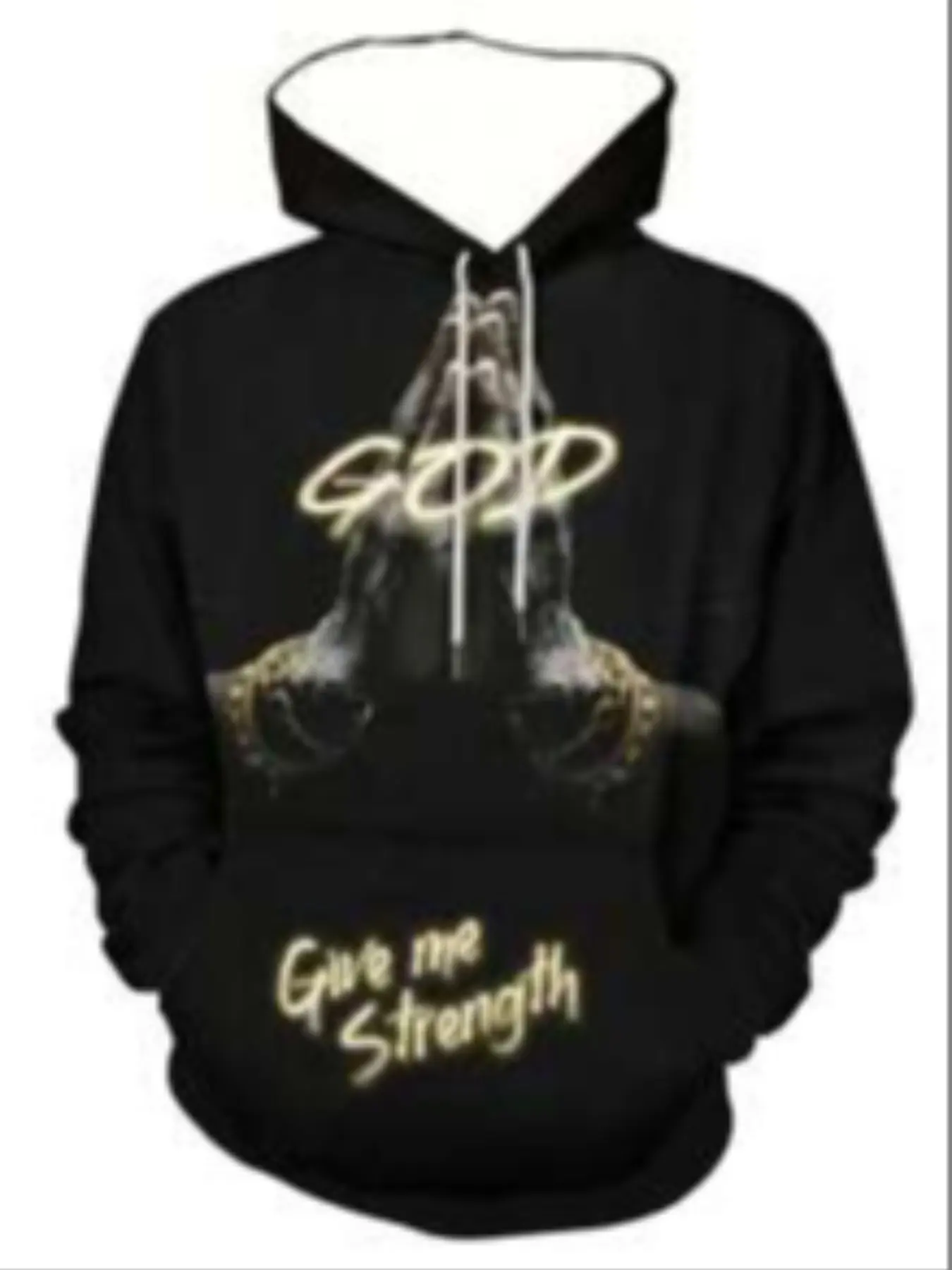 Men's God Print Hoodie, Stylish Casual Graphic Pullover, Fitted Streetwear with Pockets, Perfect Gift for Winter & Fall