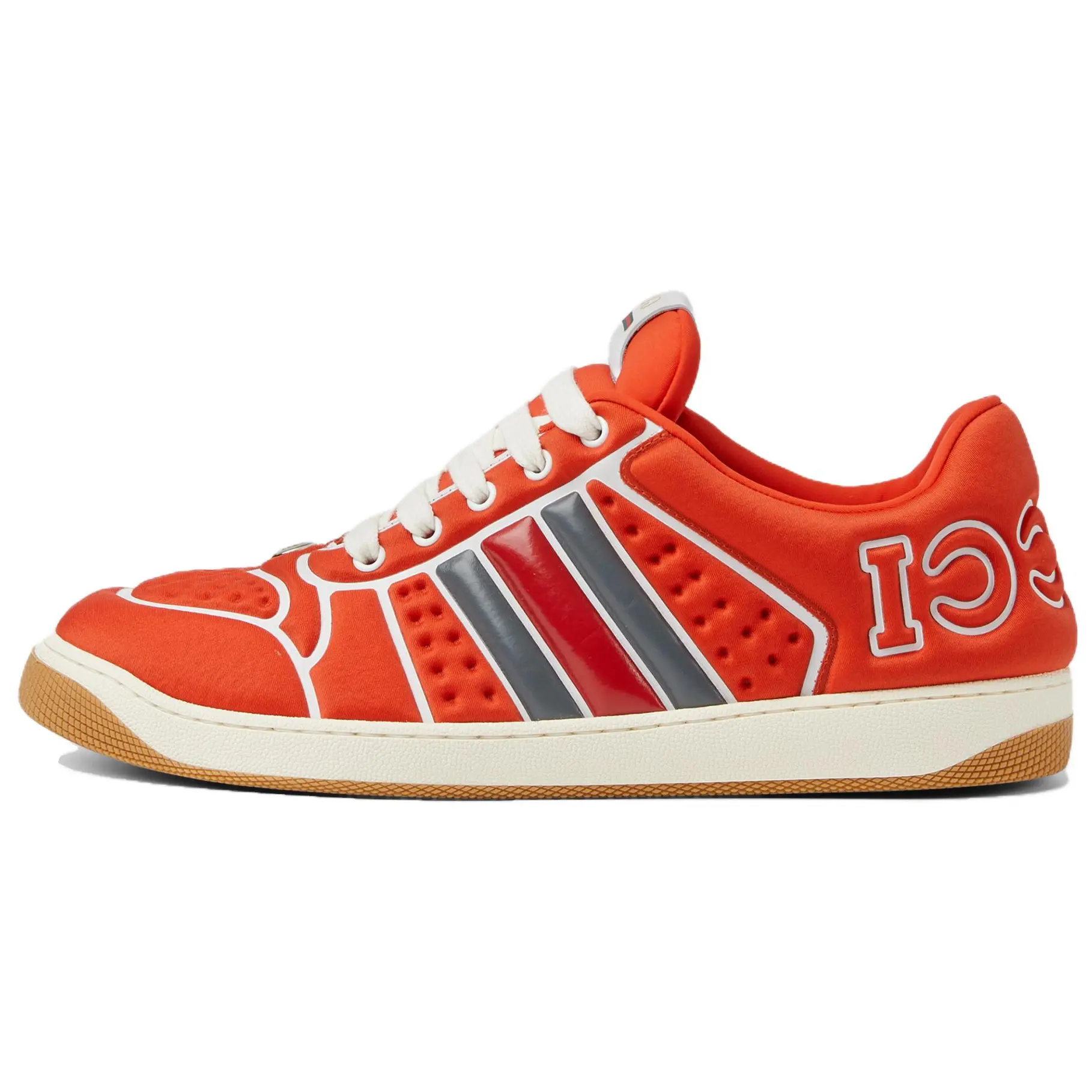 GUCCI Men's Orange Casual Low-Top Lace-Up Round-Toe Sneakers - Maison Mihara Verifiable with Credentials, Global Authentication Eligible Official Footwear