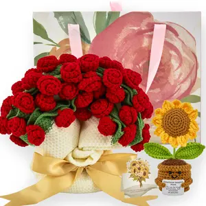 Cashmere Blend Crochet Flowers Blanket Suit in Fall Colors Christmas Gift Sets for Women Friends Thanksgiving Halloween Decorations with Flower Design