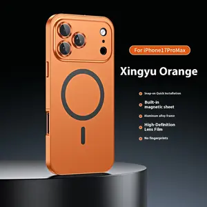 Compatible with iP17ProMax Magnetic Phone Case Metal Frame IP17 Lens Film PC Snap Protective Cover 11 14 promax