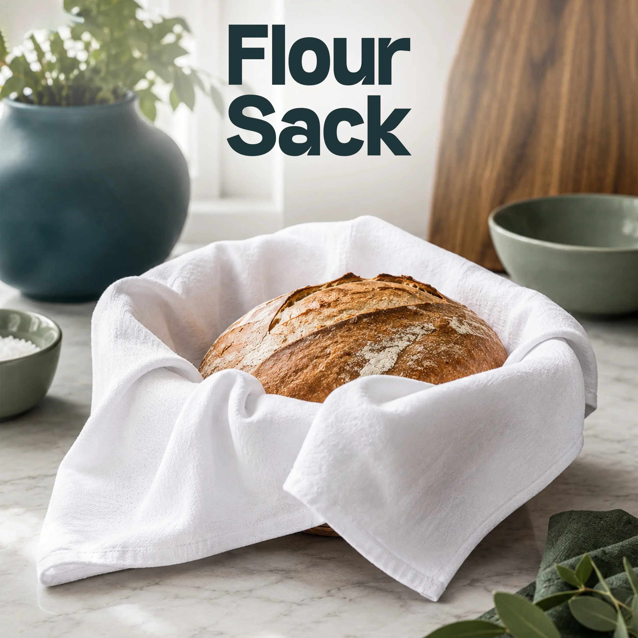 Kichly 100% Cotton Flour Sack Towel Set (28x28 in) - Lightweight, Super Absorbent Reusable Kitchen Towels, Soft Cleaning Cloths for Cheese Handling