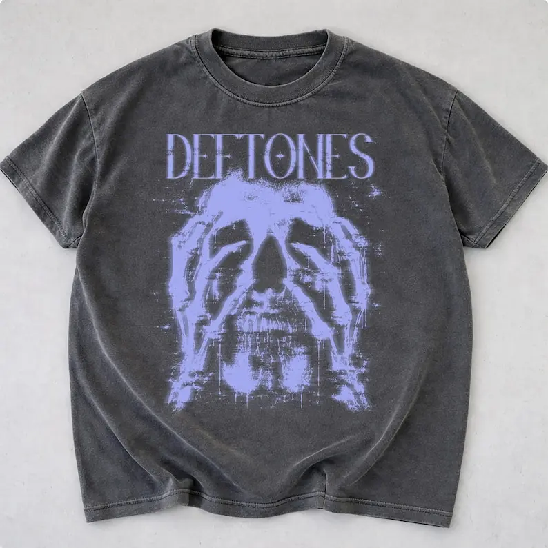 Vintage Deftones Skull Comfort Colors® T-Shirt, Alternative Metal Band Apparel, Grunge Graphic Tee