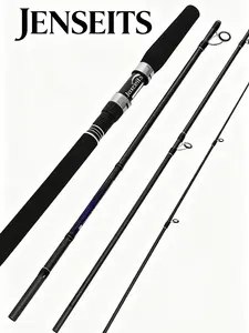 Jenseits Carbon Fiber Jointed Spinning Rod - 7' Portable 4-Piece Saltwater Spinning Pole, Saltwater-Resistant Guides, Cork/EVA Grip for Bass, Trout Fishing, Jointed Spinning Rods, Saltwater Spinning Rods