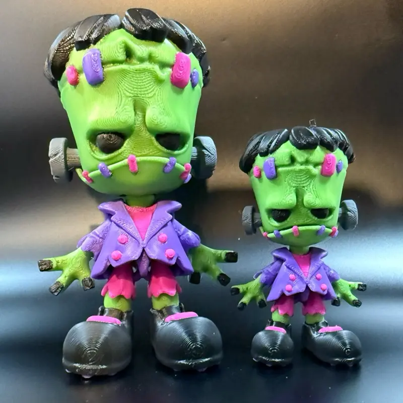 Monster Mash 3D Printed Frankenstein- Unique Design with Purple Accents and Green Feet Decor Halloween Lightweight Spooky Decoration Ornaments Gift