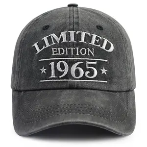 60th Birthday Gifts for Men Women, Happy 60th Birthday Decorations Hats, Adjustable Cotton Embroidered Limited Edition 1965 60 Year Old Baseball Cap, Funny Retirement Gifts for Dad Mom Grandpa Grandma