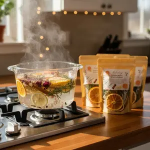 3pcs Simmer Pot Kit for Stove made with natural ingredients, ideal for home fragrancing, air purification, odor elimination, creating festive ambiance, and relaxation. Also makes an excellent holiday gift.