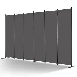 【FathersDayGift】 VEVOR Room Divider, 6 Panel Room Divider, Folding Privacy Screen and Portable Partition Divider for Room Separation, Freestanding Room Partitions for Office, Bedroom, Study, Grey