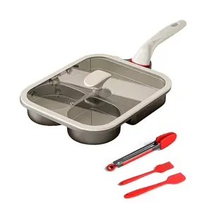 PRTYY 3-in-1 Non-Stick Breakfast Pan with Anti-Scald Handle for Eggs, kitchen gadgets Steak & Noodles, Universal Compatibility Cookware