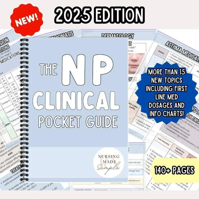 Nursing Made Simple 2025 NP Clinical Pocket Guide, FNP Pocket Reference ...