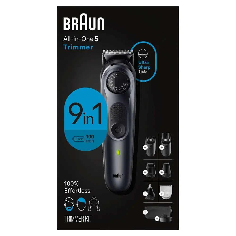 Braun All-in-One Series 5 AiO5490 Rechargeable 9-in-1 Body Beard & Hair Trimmer