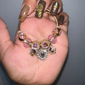 Pink Heart adjustable charm Bracelet