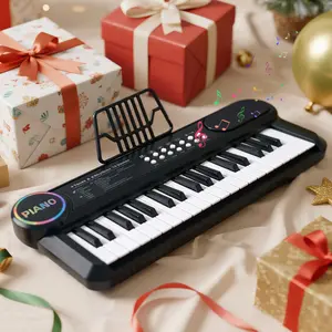 Multifunctional Electronic Piano Toy, 37-Key Keyboard, Music Learning Toy, Microphone Stand, DIY Stickers & Sheet Music