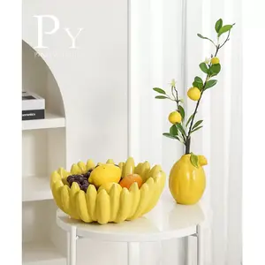 Fresh Lemon Fruit Fun Anti-Anxiety Creative Ceramic Art Table, Modern Style Snack Plate, Fashion Home Decor, No Ca Prop 65 Warning