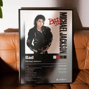 [SALE UP TO 45%] Bad Michael Jackson Album Cover _ Unique Music Gift for Fans