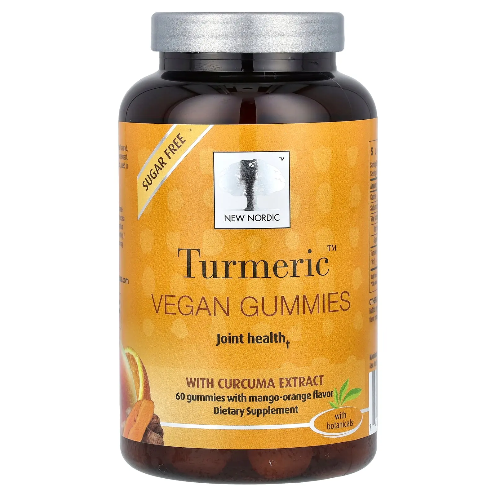 New Nordic Turmeric Vegan Gummies with Curcuma Extract, Mango-Orange, 60 Gummies (150 mg per Gummy)