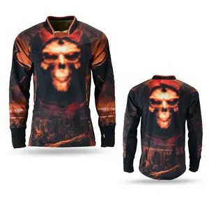 Galaxy High Quality Paintball Long Sleeve Padded Lightweight Jersey Blaxck/Red - 1004