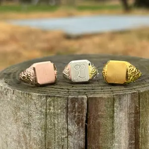 925 Silver Initial Ring - Rose Gold Initial Ring - Yellow Gold Initial Ring - Sizes 6 - 16