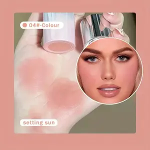 HERORANGE Liquid Blush Rod with Sponge Tip, Glossy Finish, Suitable for Lips and Cheeks, Waterproof and Long-lasting, Color Correction, Fits All Skin Tones, Brightening Effect, Ideal Christmas Gift Choice