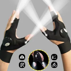 LED Flashlight Waterproof Motorcycle Gloves | Night Riding Repair Work Outdoor Fishing Gloves NONE