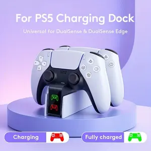 PS5 Controller Charger, Wireless Dual Port Charging Station, Compatible with Elite and Standard Controllers, USB-C Design, for Ps5 Slim Pro