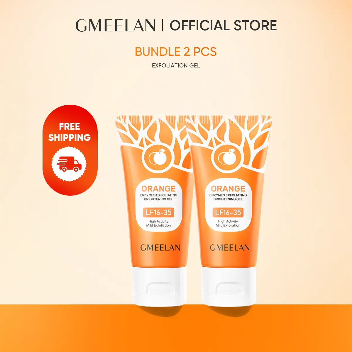 GMEELAN Orange Enzymes Exfoliating Gel 50G+50G - Enzyme-Infused for Radiant Skin Repair & Smoother Complexion