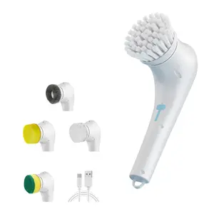 Generic Electric Spin Scrubber with 5 Brush Heads, Portable Cordless Electric Cleaning Brush for Kitchen, Bathroom, Tile, Grout, Tub, Sink Cleaning Sponges Sponges Sponges
