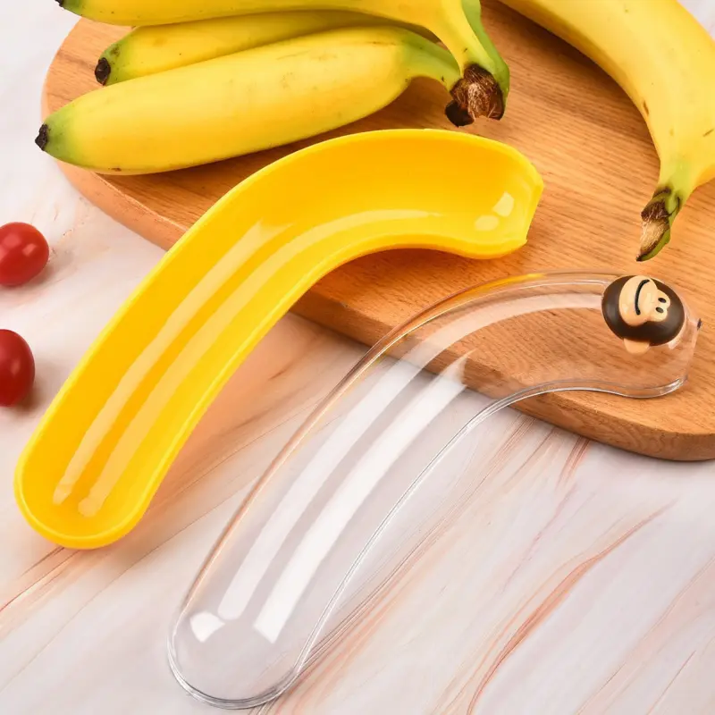 Banana preservation box for outdoor use, sealed to prevent crushing, banana storage box/for fitness recovery use/cute and simple for outdoor and home use/portable for travel and picnic tables/cross-border protective plastic box