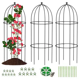 Lilypelle 3/4-Pack Leaf Metal Garden Trellis for Climbing Plants, Flowers, Tomatoes, Cucumbers, and Roses – Outdoor Plant Support & Garden Decoration