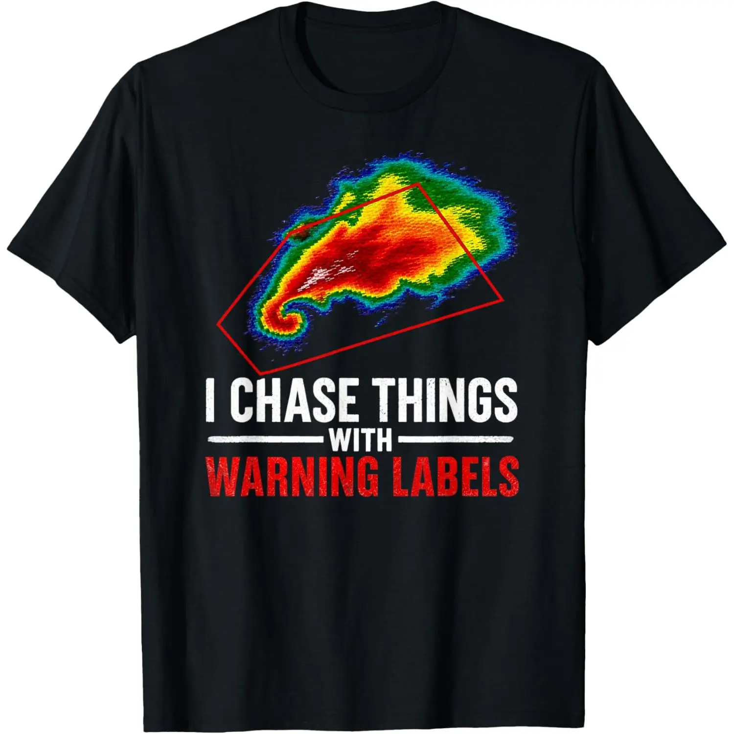 Women's 'I Chase Things' Storm Chaser Graphic T-Shirt - Casual Distressed Cotton Tee with a Round Neck and Short Sleeves